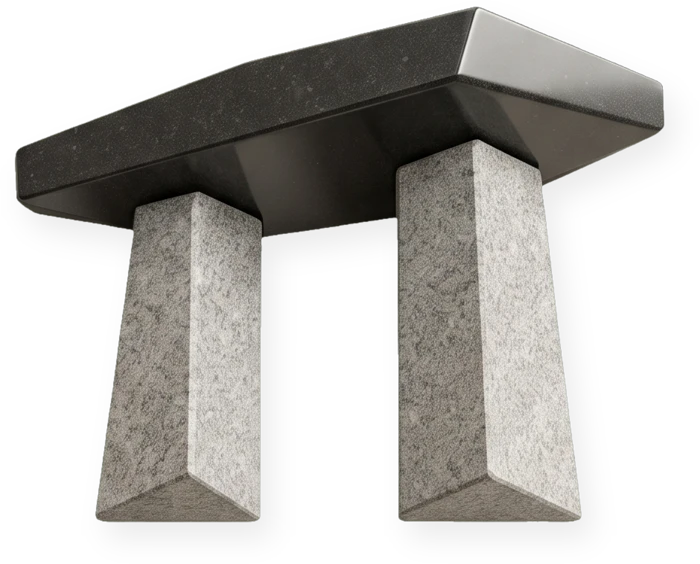 Symbole MAEN : dolmen en granit
