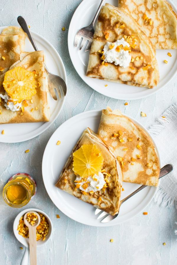 Crêpes au caramel beurre salé et agrumes