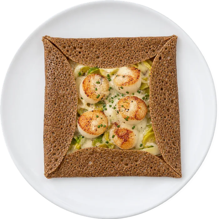 La galette du mois aux Saint-Jacques, vue du dessus